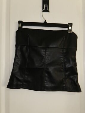 Zara black leather top